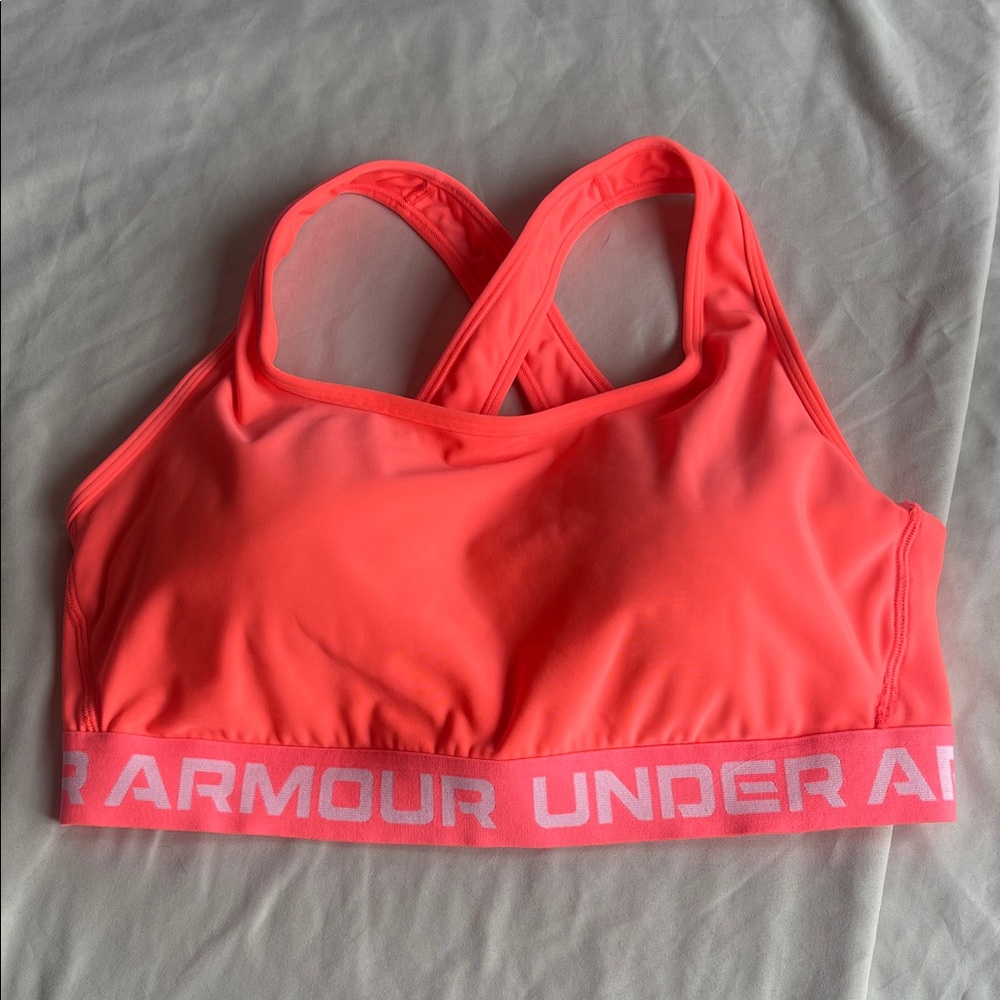 Under Armour Women's Coral/Pink Compression Sports Bra